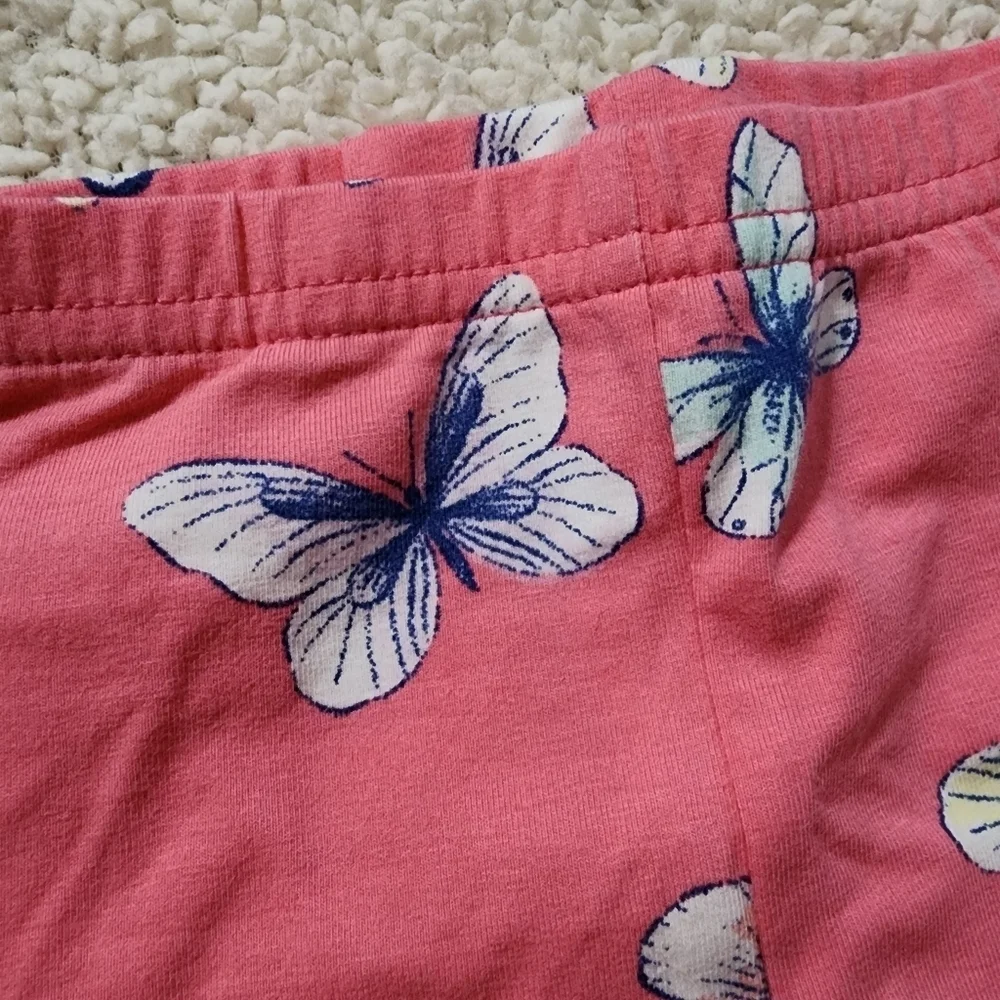 Carter's Blue Denim Top and Pink Butterfly Shorts Set Size 3M NWT
